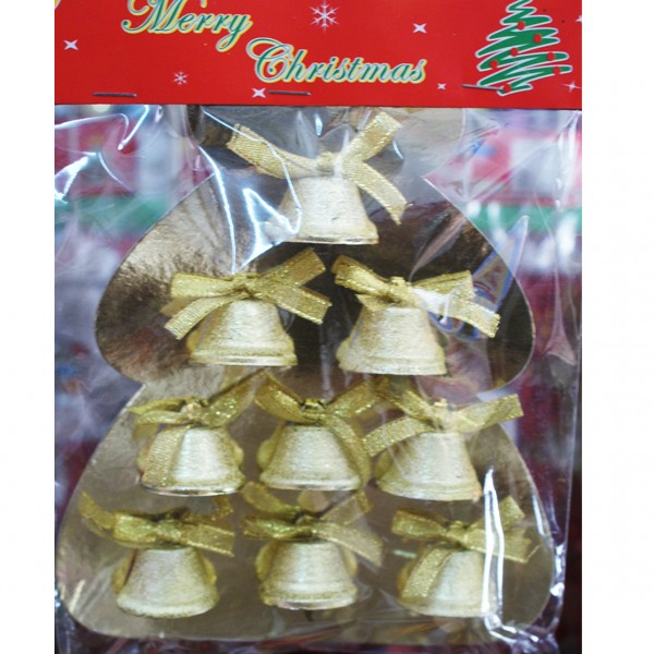 聖誕樹掛件節慶裝飾禮品用品金色蝴蝶節金色鈴鐺掛件  套九工廠,批發,進口,代購
