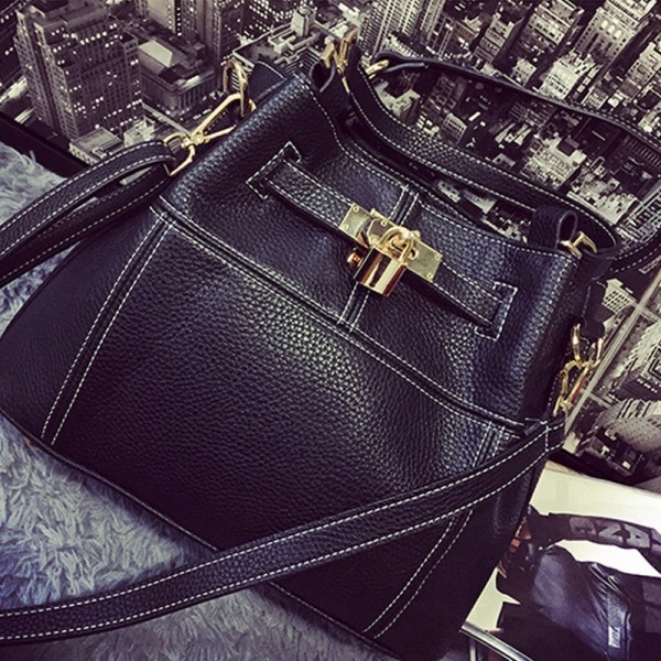 2015春季新款黑色女包 歐美鉑金包復古包單肩斜挎箱包464工廠,批發,進口,代購