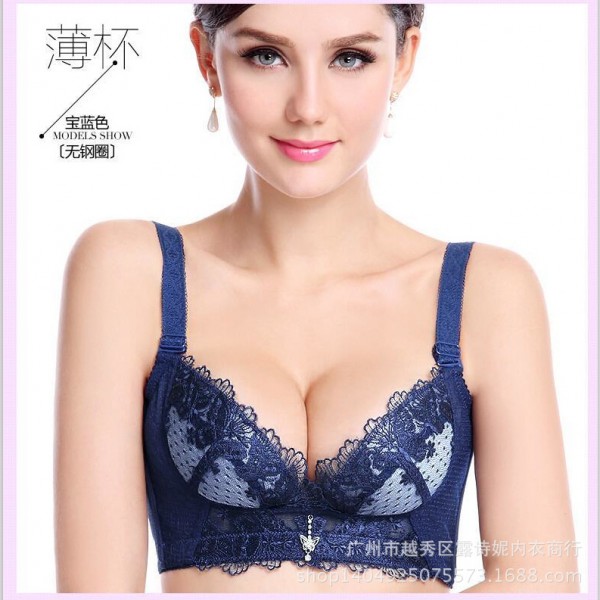 2015年新款刺繡無鋼圈胸罩罩 大碼簿杯收副乳美體調整型內衣批發工廠,批發,進口,代購