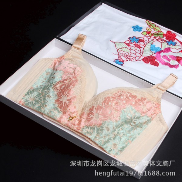 爆款熱銷 無鋼圈透氣刺繡胸罩罩無海綿聚攏薄款內衣 廠傢一件代發工廠,批發,進口,代購