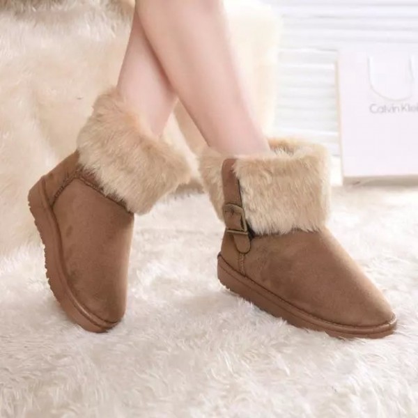 2015秋冬新款雪靴短靴子甜美絨毛毛搭扣平底女靴潮流單靴工廠,批發,進口,代購