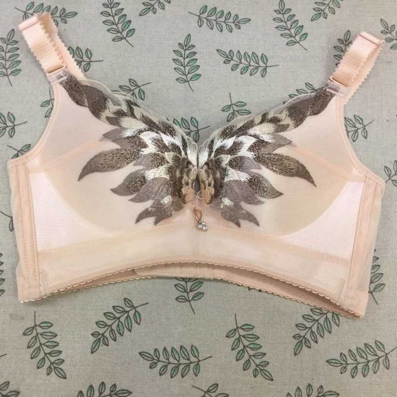 品牌同步鳳尾刺繡一片式按摩調整型胸罩 聚攏無鋼圈舒適透氣內衣工廠,批發,進口,代購