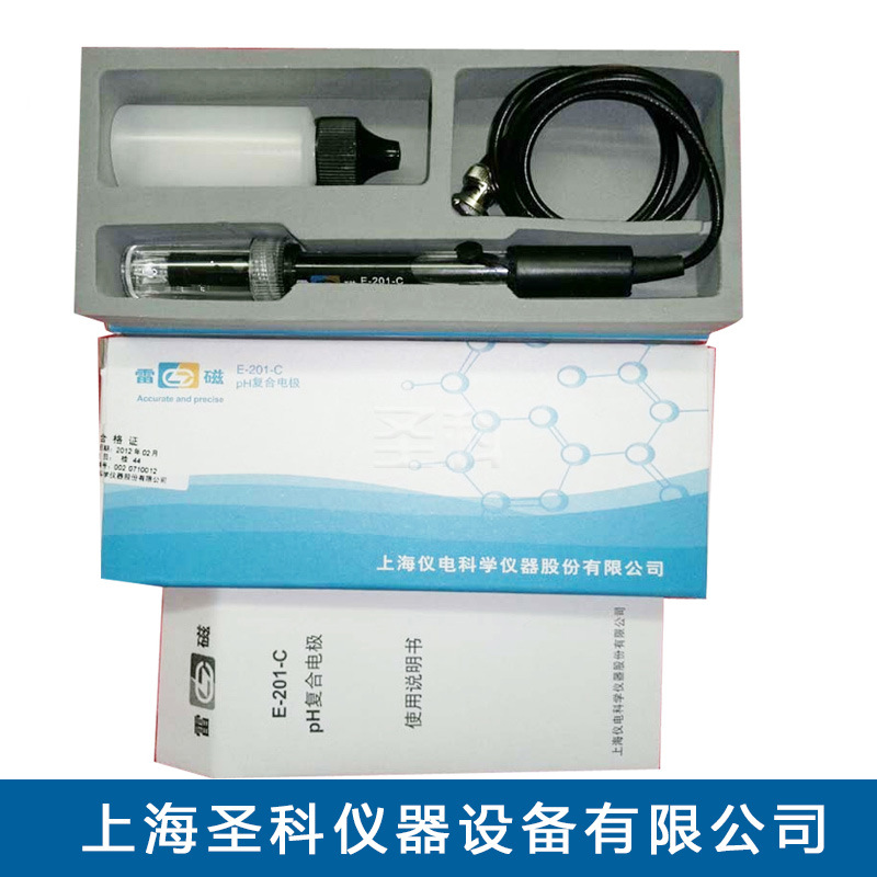 上海雷磁 可充式復合酸度計PH電療 探頭E-201-C型/E-201-C電療工廠,批發,進口,代購