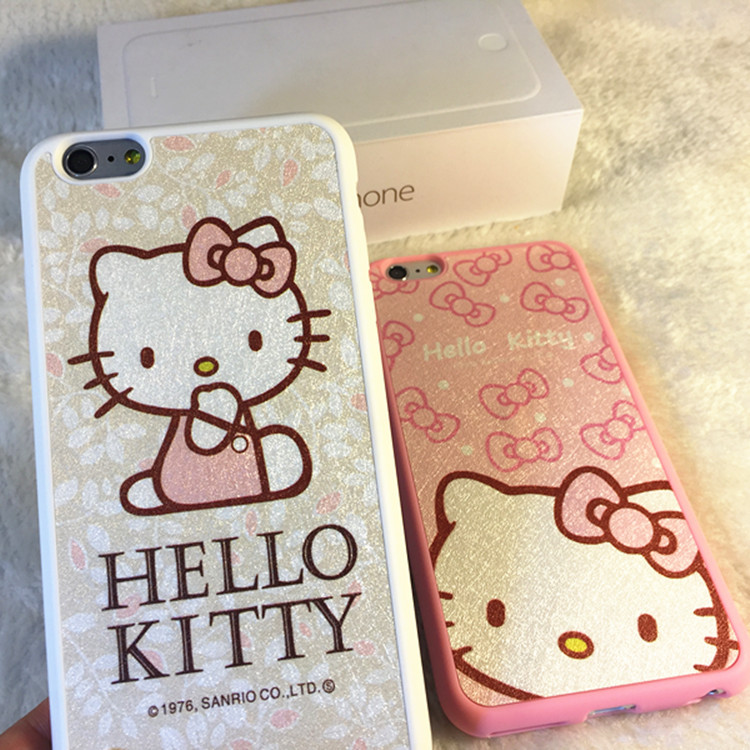 Hello Kitty iphone6 6plus 5s矽膠磨砂軟殼外殼粉全包手機殼蘋果工廠,批發,進口,代購