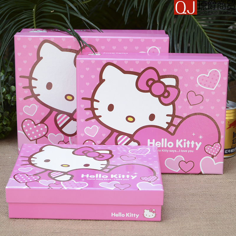 hello kitty禮品盒批發 精美原創禮物包裝盒內衣服飾收納禮盒紙盒工廠,批發,進口,代購