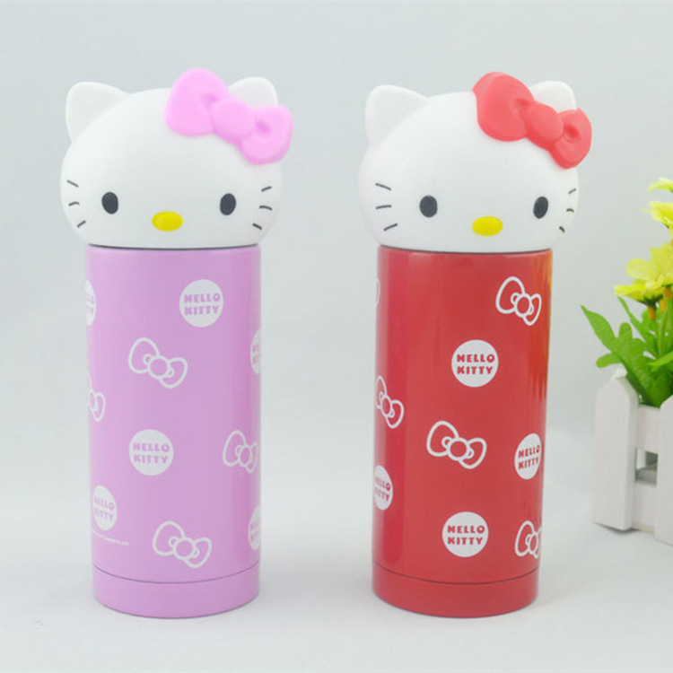 Hello Kitty貓頭不銹鋼保溫杯 KT貓可愛卡通真空保溫杯 禮品定製工廠,批發,進口,代購