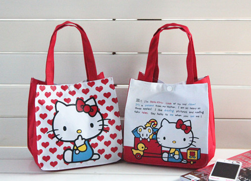 2014新款韓版hello kitty潮包包小包手提包可愛便當袋帆佈女式包工廠,批發,進口,代購