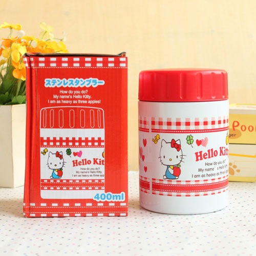 正版SANRIO Hello Kitty真空保溫杯水杯茶杯400ml 湯壺飯壺工廠,批發,進口,代購