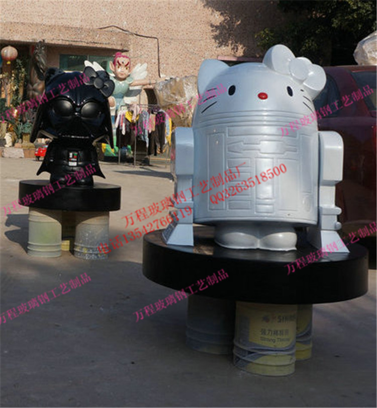 玻璃鋼雕塑機器人造型Hello kitty 玻璃鋼卡通雕塑 深圳雕塑工廠工廠,批發,進口,代購