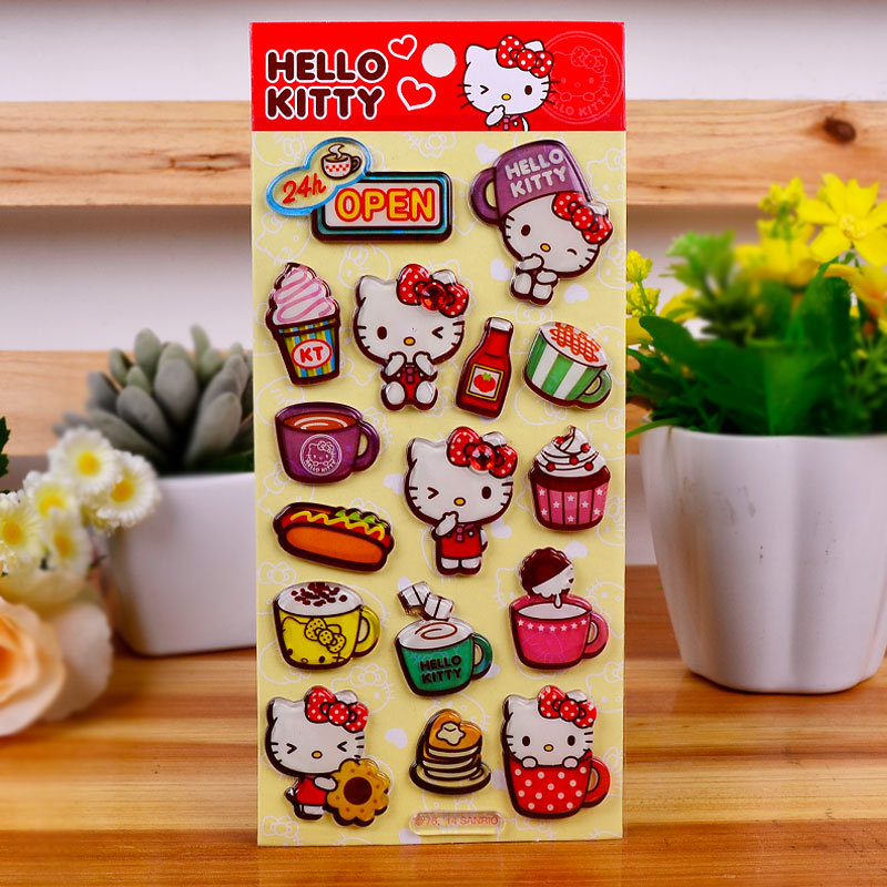 韓版正品Hello Kitty可愛果凍貼紙  兒童黏黏貼 日記手繪裝飾貼紙工廠,批發,進口,代購