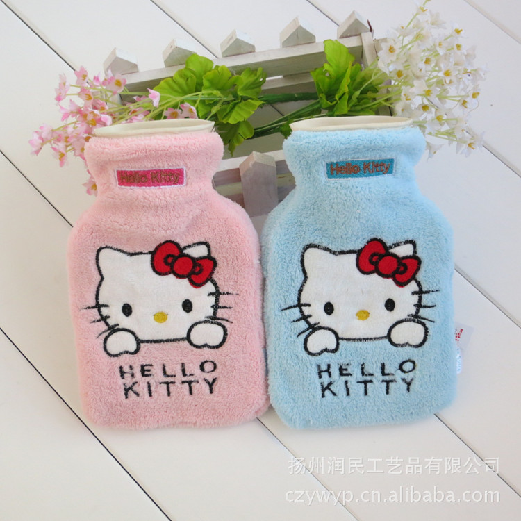日本Sanrio Hello Kitty凱蒂貓 粉l藍色500毫升沖水熱水袋|含內膽工廠,批發,進口,代購