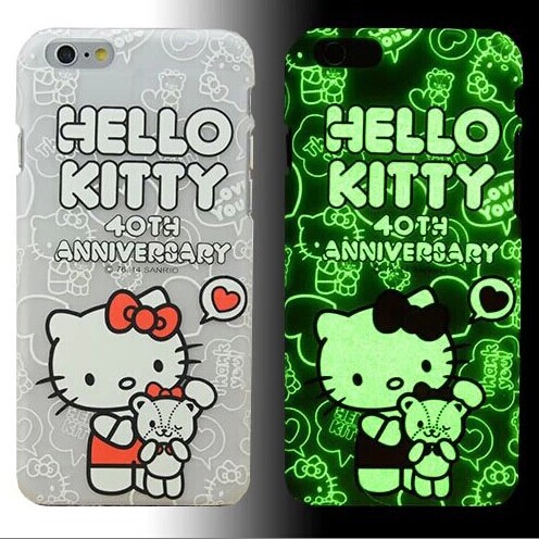 40周年紀念版iphone6 Plus/4.7 Hello Kitty磨砂半透明夜光手機殼批發・進口・工廠・代買・代購