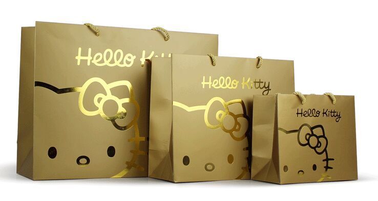 高檔燙金燙銀手提袋 hello kitty包裝紙袋 凱蒂貓禮品袋批發工廠,批發,進口,代購