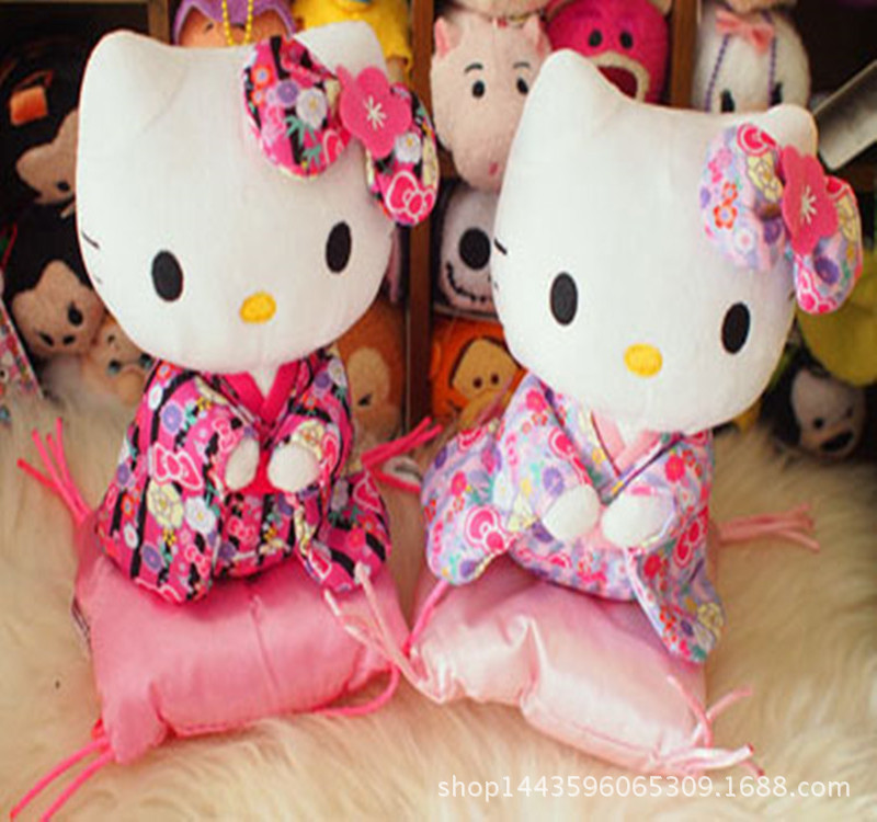 日本Sanrio hello kitty KT毛絨公仔車載毛絨玩具櫻花和服系列工廠,批發,進口,代購