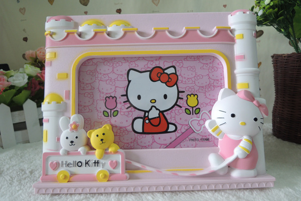 5寸7寸橫豎混Hello Kitty相框 兒童卡通可愛相架 影樓禮品工廠,批發,進口,代購