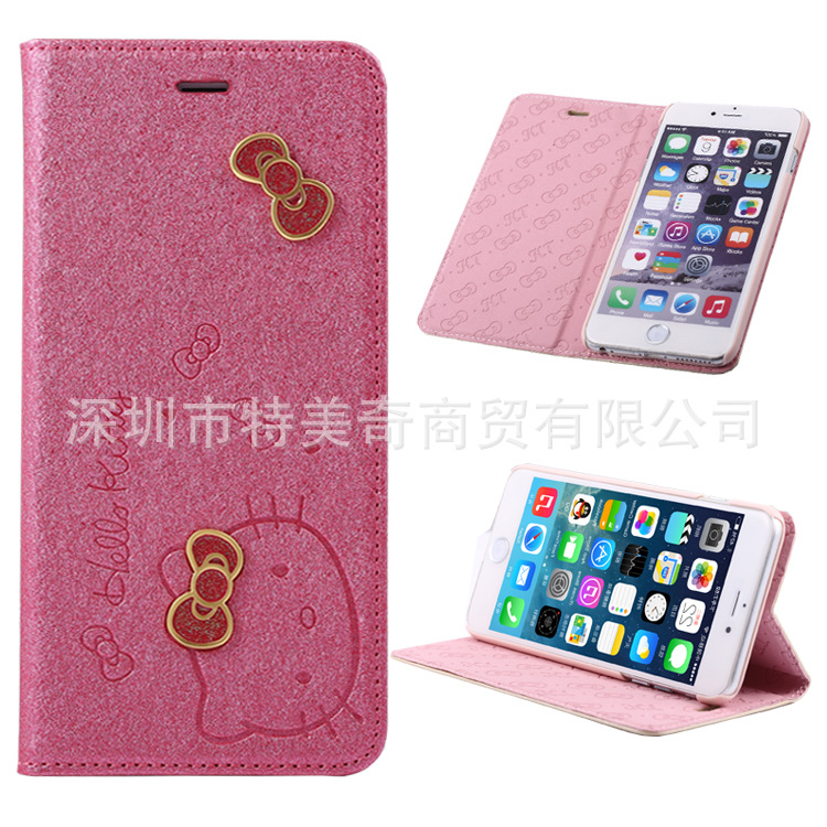 新款超薄Hello kitty iPhone6 5.5手機保護套 iPhone6卡通皮套工廠,批發,進口,代購