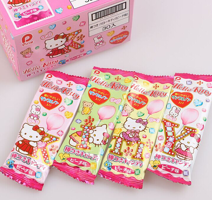 日本進口零食品 pine Hello kitty 蜜桃味護齒棒棒糖果 單根工廠,批發,進口,代購