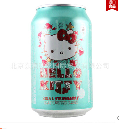 拉脫維亞 限量正品飲料Hello Kitty草莓可樂味碳酸汽水 24*330ml工廠,批發,進口,代購