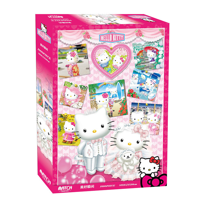 HELLO KITTY凱蒂貓1000片紙製益智拼圖玩具廠傢真供 可定製工廠,批發,進口,代購