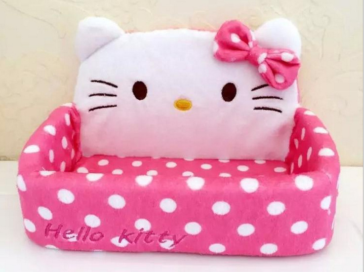 新HELLO KITTY 整理雜物盒 凱蒂貓頭收納盒 化妝品純色桌麵收納盒工廠,批發,進口,代購