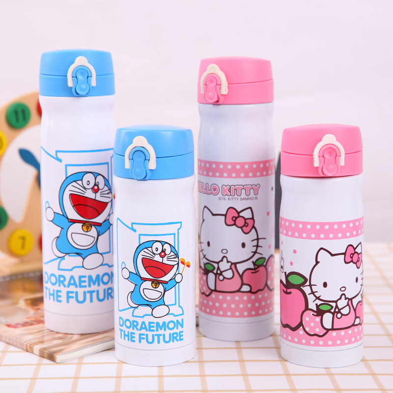 Hello kitty不銹鋼保溫杯 叮當貓彈跳卡通保暖杯兒童可愛杯子批發工廠,批發,進口,代購