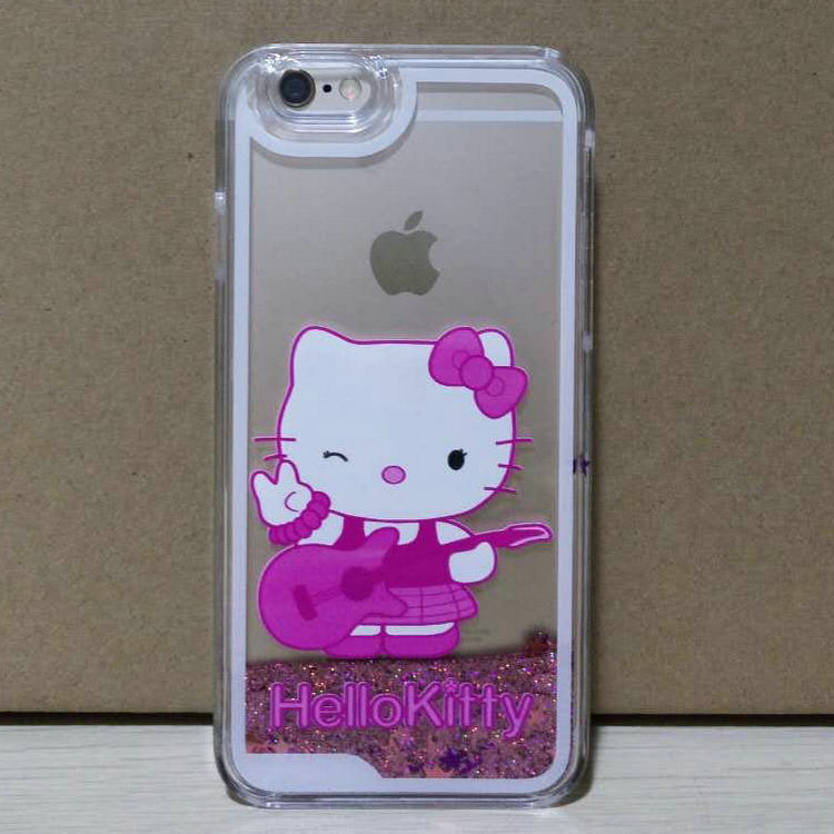 Hello Kitty手機殼iphone6 hello kitty液體流沙手機殼 廠傢現貨工廠,批發,進口,代購