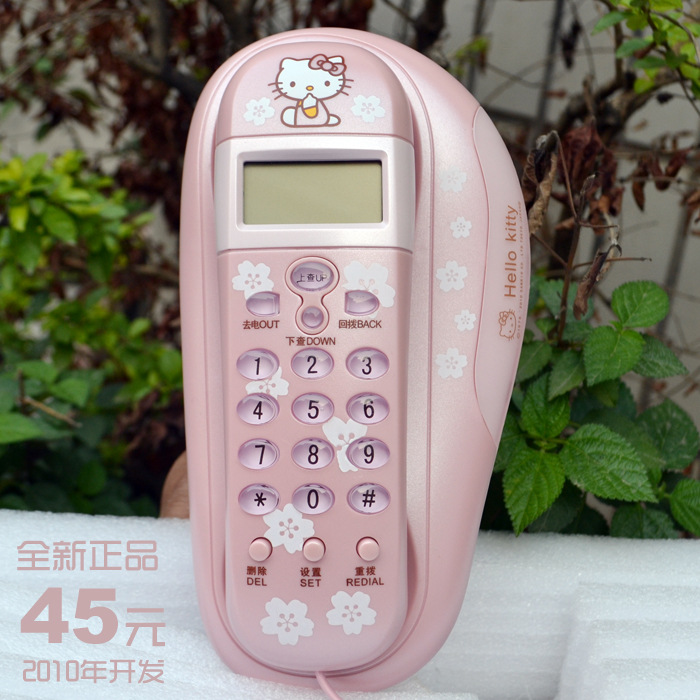 都牛同款hello kitty可愛粉色電話機 卡通迷你禮品術壁掛臺式兩用批發・進口・工廠・代買・代購