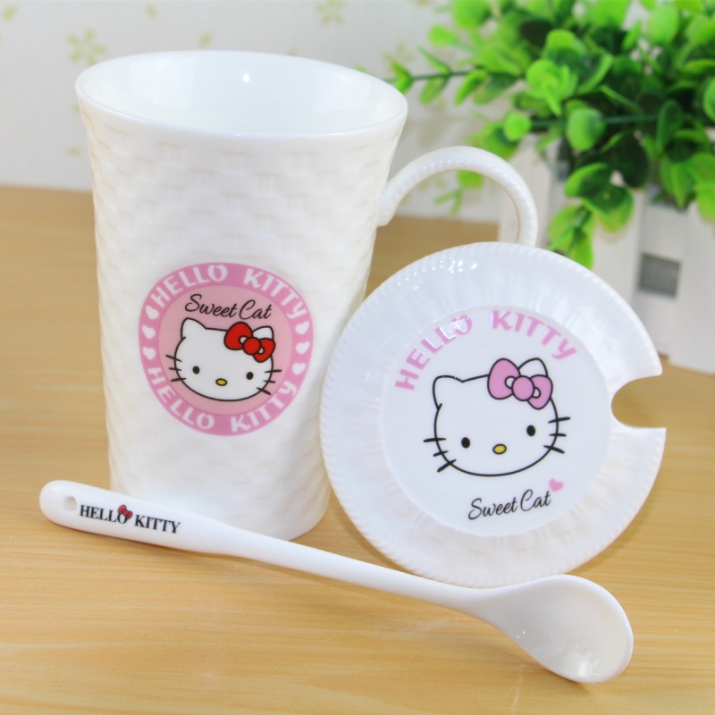 新品hello kitty凱蒂貓卡通牛奶杯 陶瓷水杯 定製logo廣告促銷品工廠,批發,進口,代購