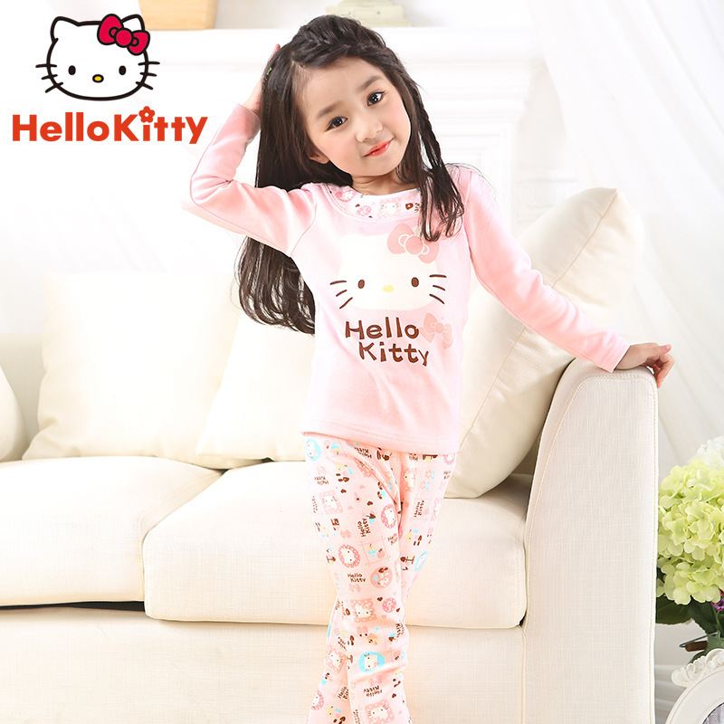 兒童傢居服套裝純棉睡衣Hello Kitty春季新款女童傢居服厚款5001#工廠,批發,進口,代購