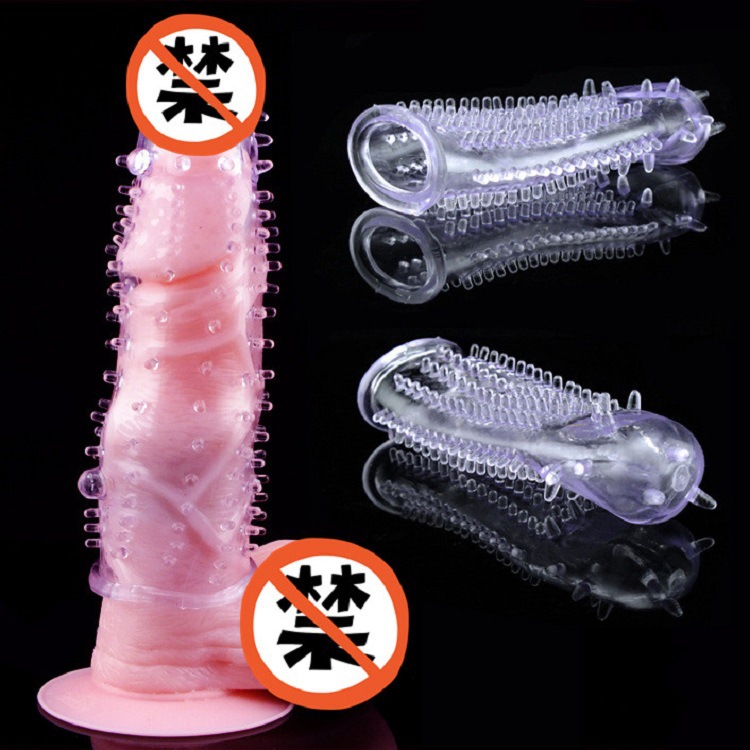 外貿批發 男用G點水晶加長加粗延時避孕安全狼牙套 情趣用品工廠,批發,進口,代購