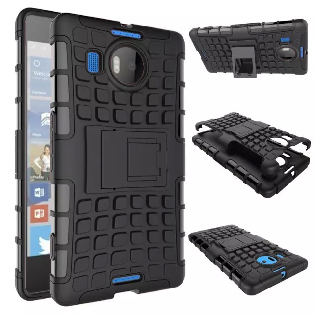 諾基亞lumia 950XL 手機殼 950二合一tpu+pc輪胎紋支架保護套配件工廠,批發,進口,代購