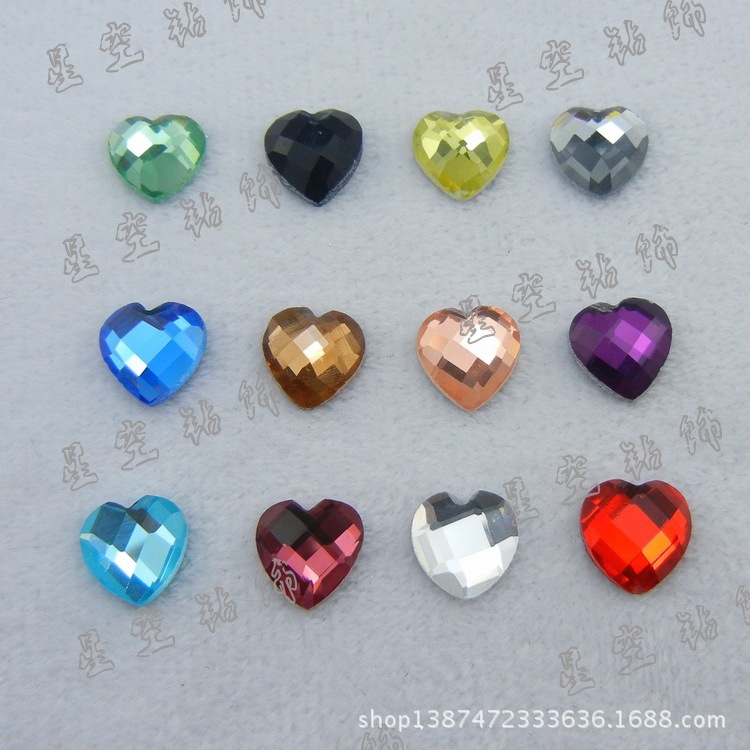 6mm平底桃心 心形水晶散珠子玻璃鉆手機美容/diy飾品配件/貼鉆/工廠,批發,進口,代購