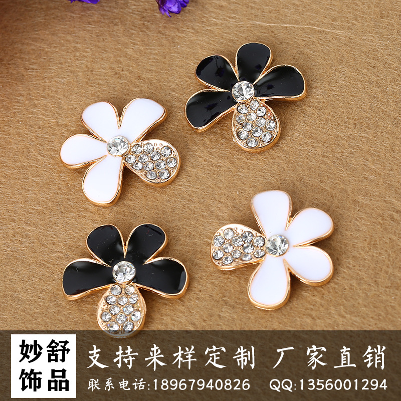 2015手機配件 新款 滴油五瓣花美容diy合金飾品 發飾貼鉆材料工廠,批發,進口,代購