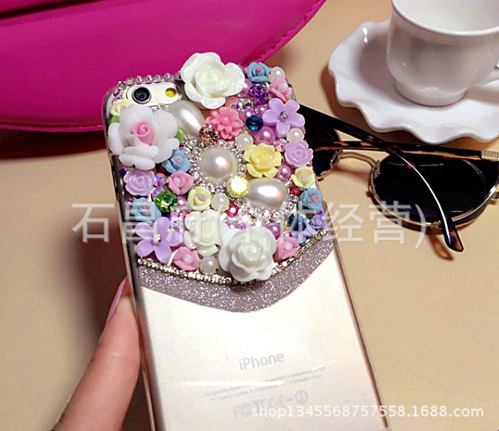 廠傢直銷新款個性 創意 蘋果5S iPhone6 珍珠水鉆 三星S6手機殼工廠,批發,進口,代購