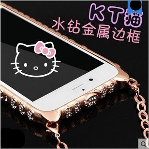 蘋果iPhone6手機殼水鉆4.7金屬邊框日韓保護套 6plus帶鉆卡通外殼工廠,批發,進口,代購