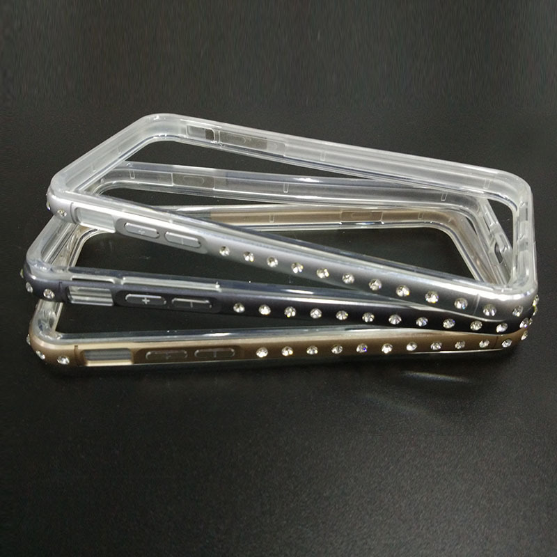 供應iPhone6 plus金屬邊框鑲鉆 圓弧海馬扣金屬邊框 奢華邊框批發工廠,批發,進口,代購
