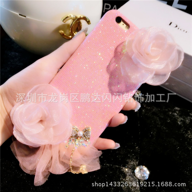 花朵蘋果6plus手機殼5.5iPhone6手機殼套4.7 6s手機殼6水鉆 奢華工廠,批發,進口,代購