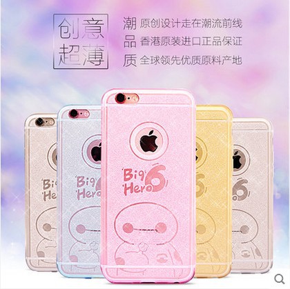 防摔防刮蘋果6手機殼iphone6p/iPhone5s超薄閃粉大白卡通保護套子工廠,批發,進口,代購