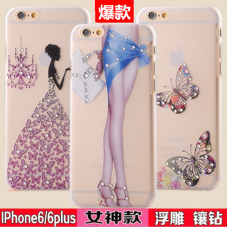 新款手機殼 iphone6手機殼 蘋果手機保護套 蘋果6 puls彩繪殼水鉆工廠,批發,進口,代購