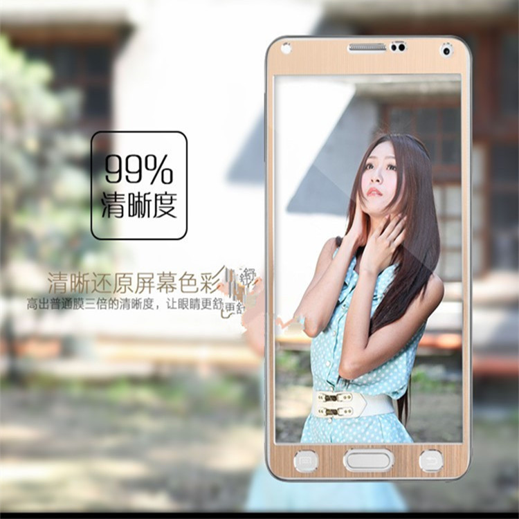 三星note5金屬拉絲全屏彩色鋼化膜三星note4鈦合金全屏彩色鋼化膜工廠,批發,進口,代購