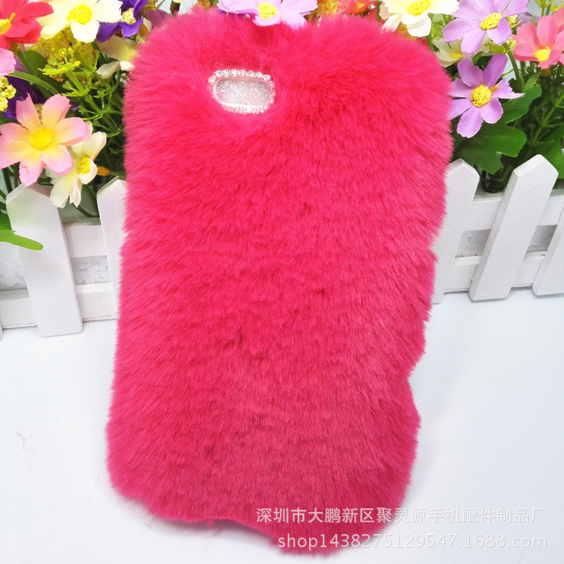 蘋果iPhone6PLUS手機保護殼 高仿獺兔毛毛貼皮手機殼  工廠特賣工廠,批發,進口,代購