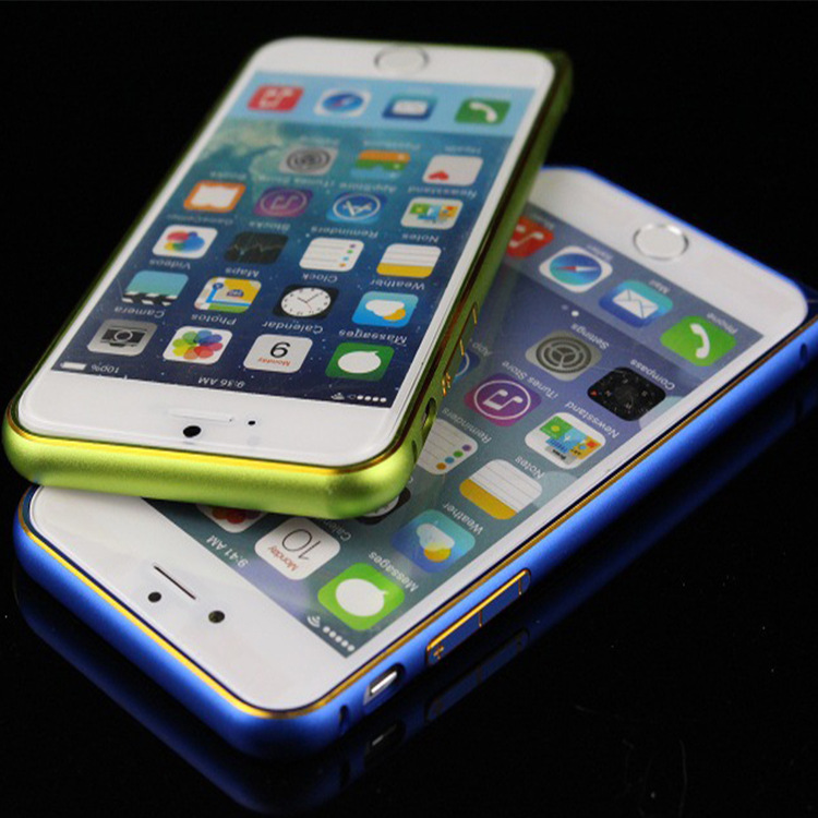 新款熱賣 iPhone6金屬邊框弧形金邊 蘋果6手機殼雙色 迷你海馬扣工廠,批發,進口,代購