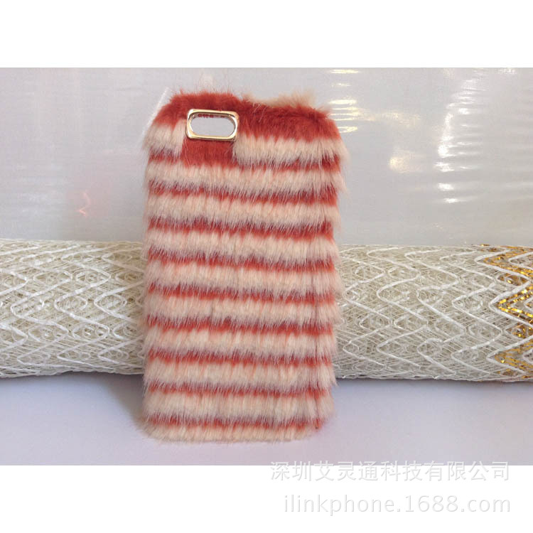 廠傢批發手機配件iphone6 6plus 雙色橫條 瀨兔毛手機殼工廠,批發,進口,代購