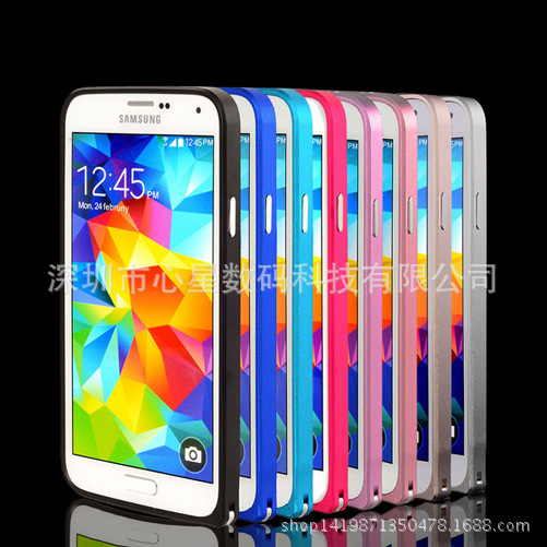 三星手機殼S5保護套超薄Galaxy S5手機殼海馬扣直邊 S5金屬邊框工廠,批發,進口,代購