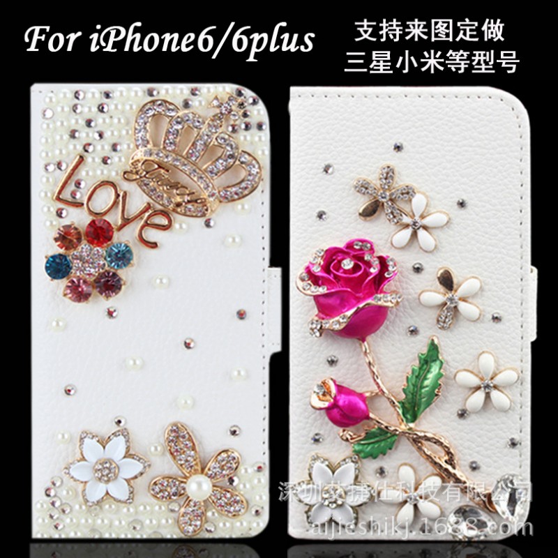 新款iPhone6手機殼 蘋果6水鉆皮套 蘋果6plus手機保護套配件批發工廠,批發,進口,代購