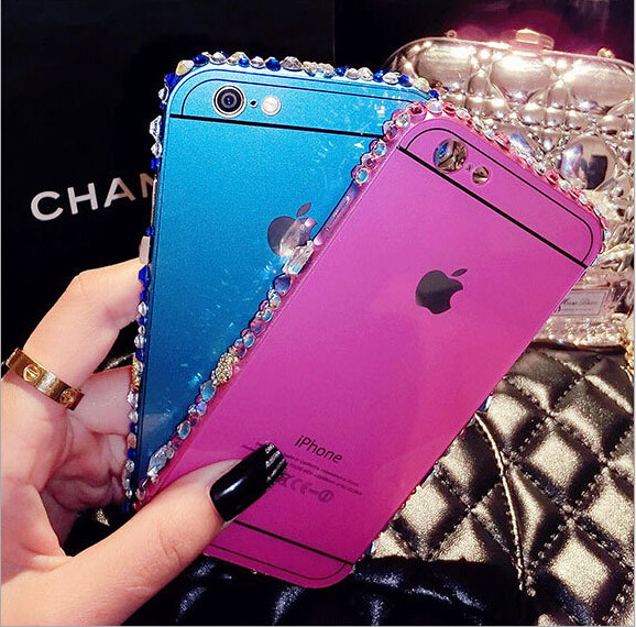 iPhone6貼鉆邊框底殼手機殼 iPhone5S手機配件批發 蘋果6保護套工廠,批發,進口,代購