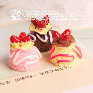 草莓奶油蛋糕手機美容DIY材料兒童發飾飾品樹脂蛋糕配件 A-DG061批發・進口・工廠・代買・代購