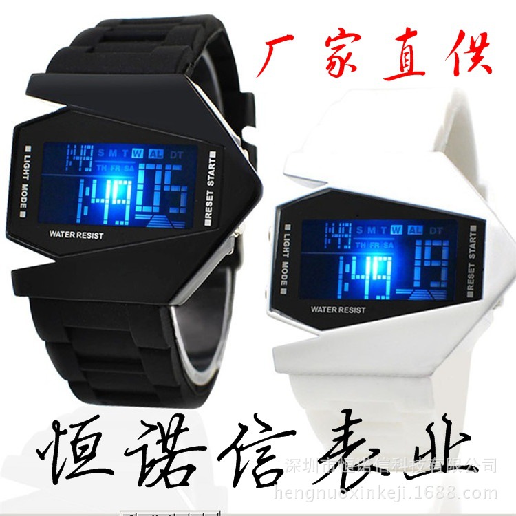生產廠傢直銷飛機個性創意男士熱賣led手錶果凍復古品牌高檔手錶工廠,批發,進口,代購