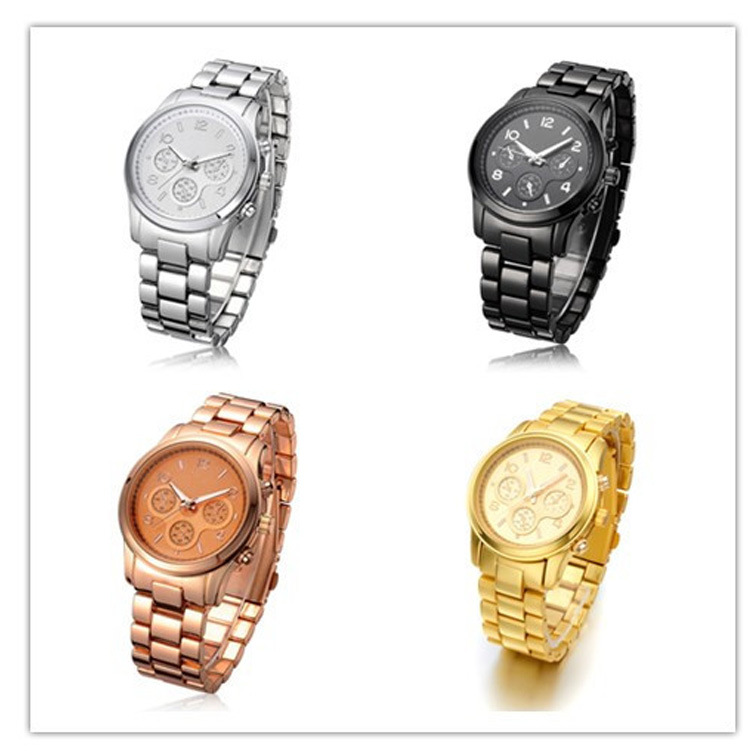 經典時尚鋼帶同款石英手錶黃金色 PC進口機芯表合金商務表watch工廠,批發,進口,代購