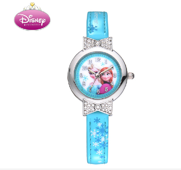 frozen冰雪奇緣手錶冰雪公主手錶女孩皮帶帶鉆兒童手錶工廠,批發,進口,代購